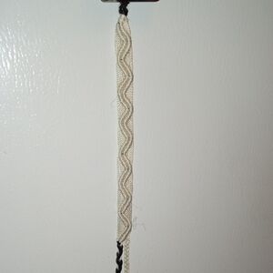Cream and Black Braided Belt